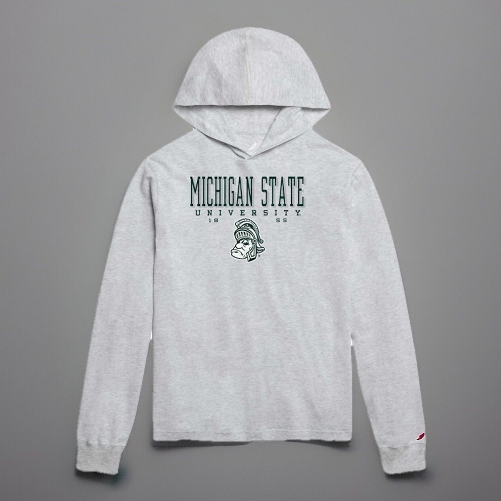 Michigan State Spartans League 91 Team Stack Tumble L/S Hooded Shirt, Medium